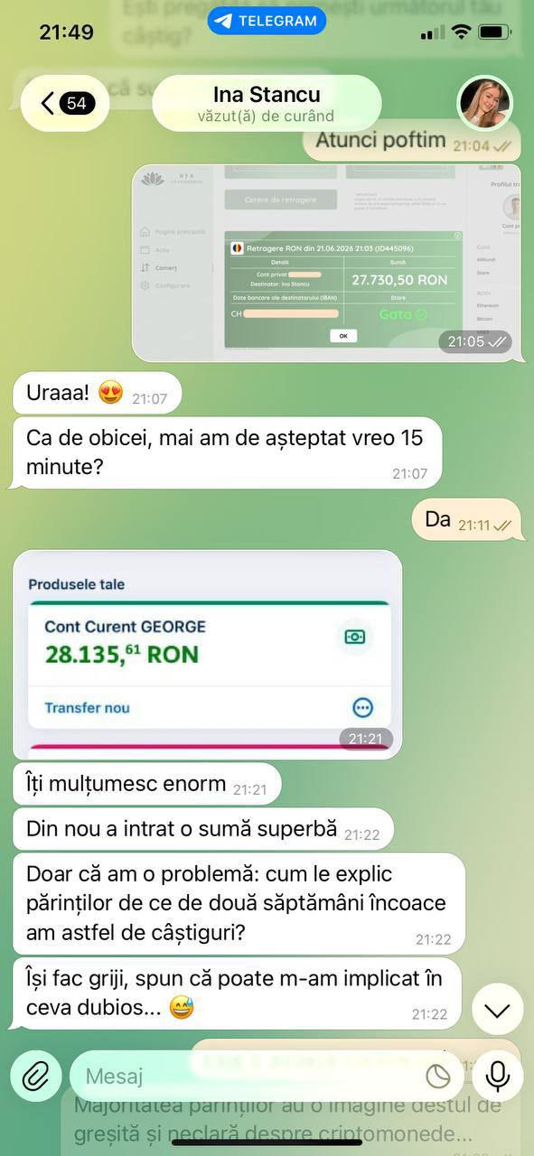 Recenzie a clientului pe Telegram 12