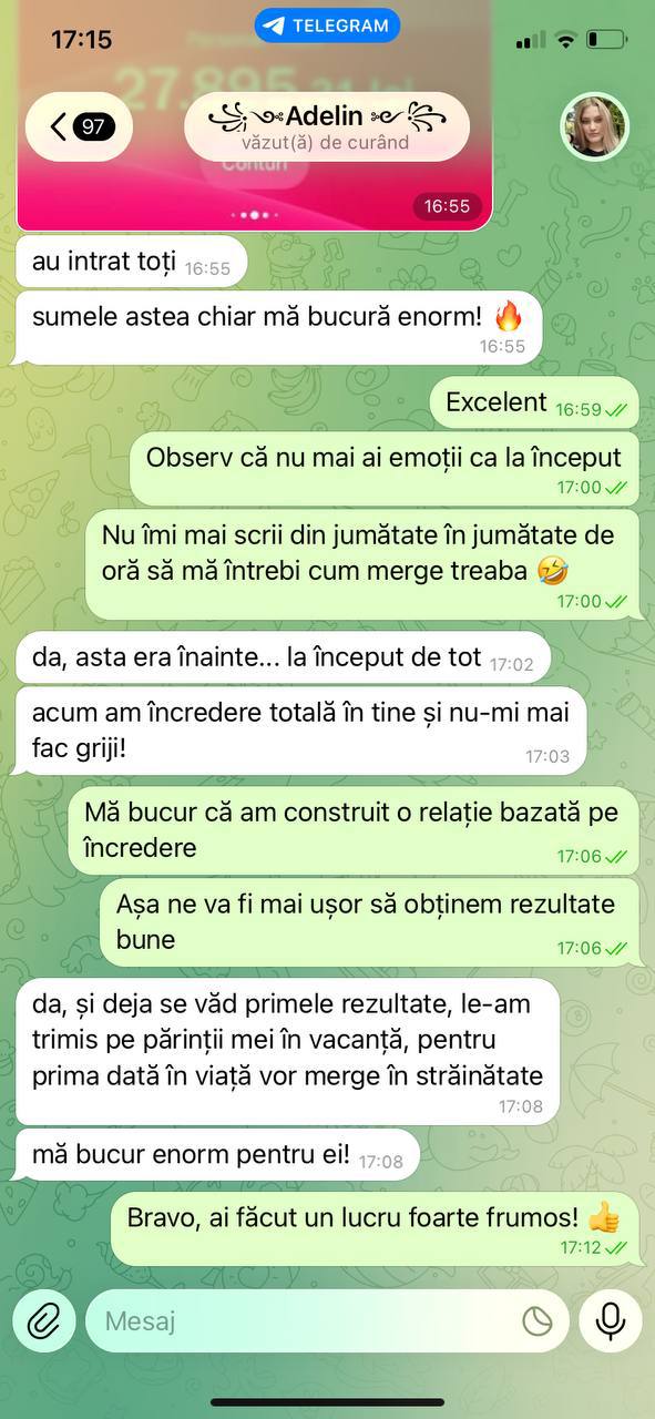 Recenzie a clientului pe Telegram 1