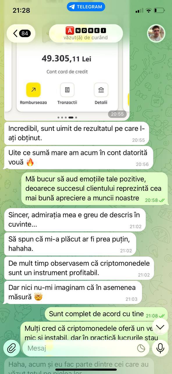 Recenzie a clientului pe Telegram 11